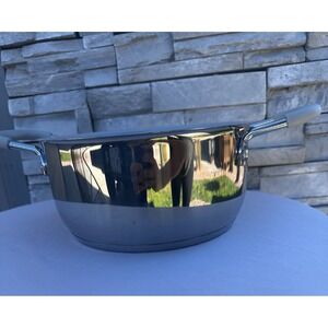 La Sera 5Qt Ceramic Stainless Steel Stockpot Dutch Oven  White Handles NO LID